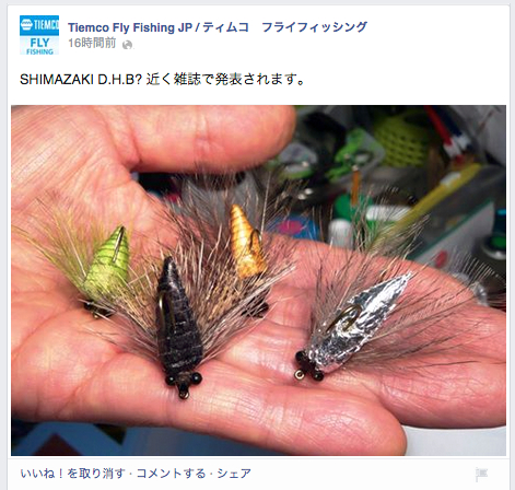「Tiemco Fly Fishing JP / ティムコ　フライフィッシング」Facebookページから