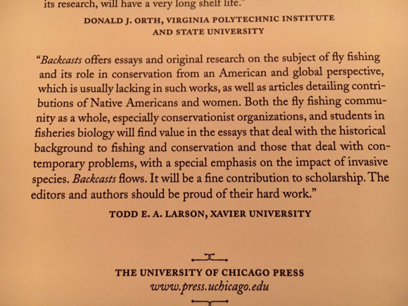 『バンブーロッド教書』で提携してくれたオハイオの変態系釣り出版社、ホワイトフィッシュプレスのトッド博士が巻末の推薦文を書いてくれていた。聞いてないよー。嬉しかった。