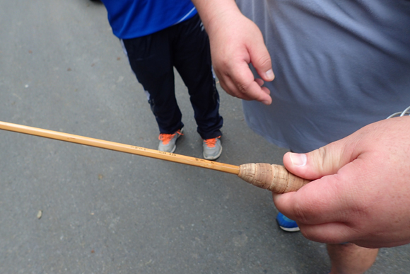 上の竿とこちらの竿は二本とも桐生の中村羽舟さん作。どちらも渓流用の竹竿だが、双方でぜんぜん感触が違う。そしてどちらもそれぞれの味わいがふかい。